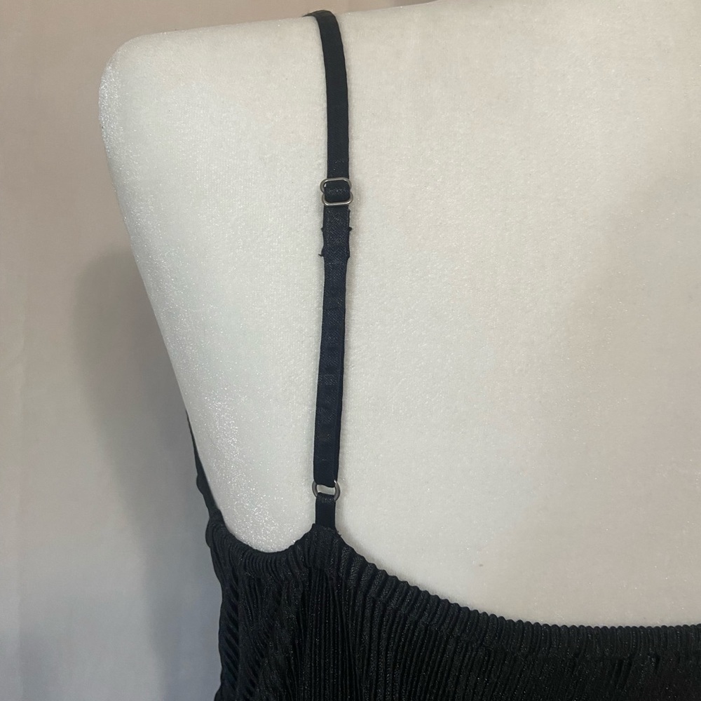 Abercrombie & Fitch pleated tie waist v neck peplum slinky tank size XS EUC - Picture 5 of 6